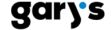 Logotipo de Gary's con tipografía en minúscula negra y un punto azul sobre la letra 'y' que forma parte del apóstrofe.