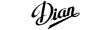 Logotipo de Dian con tipografía manuscrita en color negro y trazo descendente estilizado.