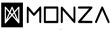 Logotipo de Monza con símbolo geométrico blanco sobre fondo negro a la izquierda del nombre.
